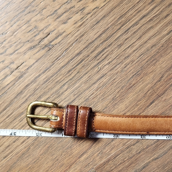 Coach Brown Leather Belt with Brass Buckle - Picture 9 of 10